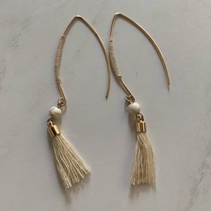 White tassel earrings